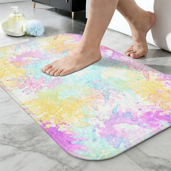 Ultra Soft Absorbent Bath Mat 20x31.5 Inch Fluid Smoke Aurora Art Style, Aurora Print