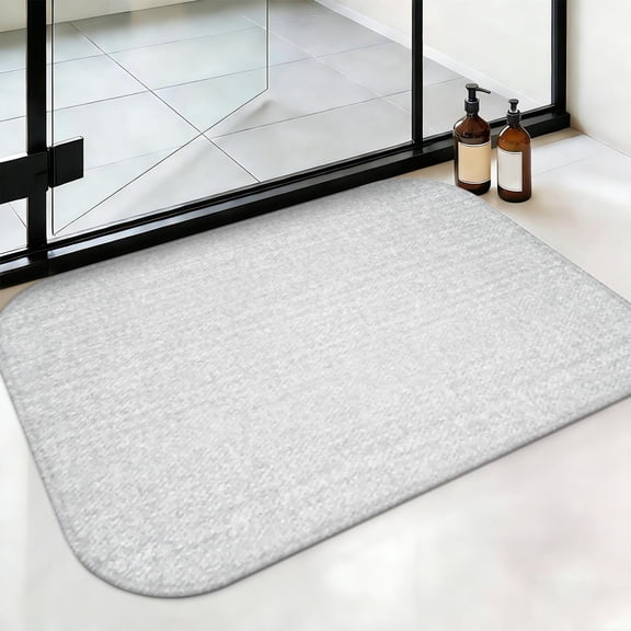 Ultra Soft Absorbent Bath Mat 20x31.5 Inch Fluid Smoke Aurora Art Style, Denim Jean Print