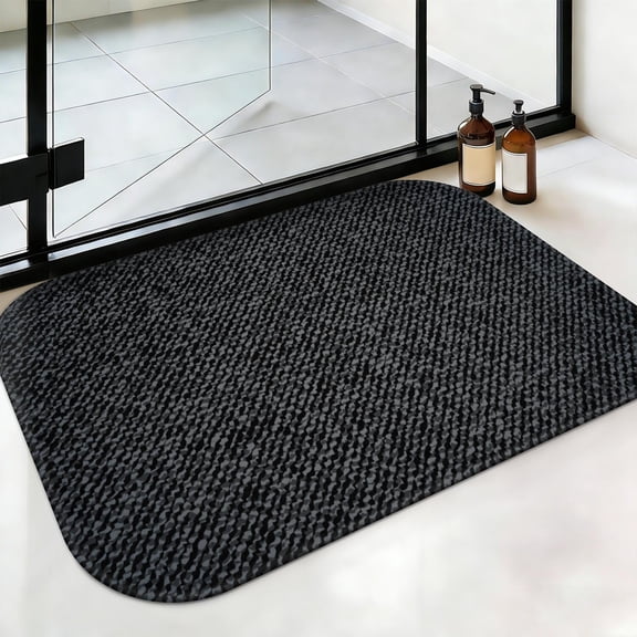 Ultra Soft Absorbent Bath Mat 20x31.5 Inch Fluid Smoke Aurora Art Style, Denim Jean Print