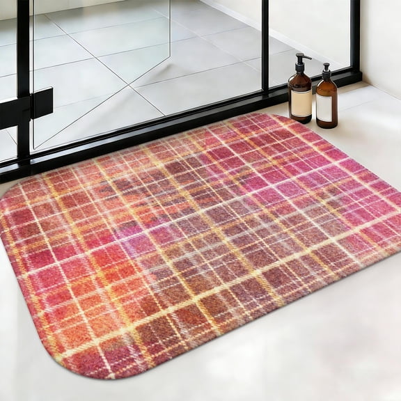 Ultra Soft Absorbent Bath Mat 20x31.5 Inch Fluid Smoke Aurora Art Style, Denim Jean Print