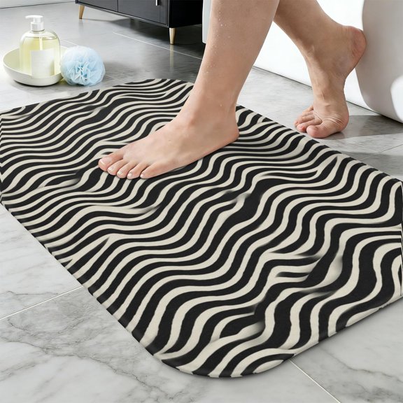 Ultra Soft Absorbent Bath Mat 20x31.5 Inch Fluid Smoke Aurora Art Style, Leopard Animal Print