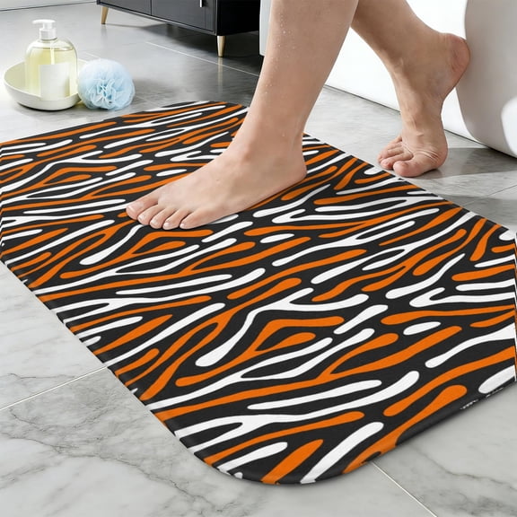 Ultra Soft Absorbent Bath Mat 20x31.5 Inch Fluid Smoke Aurora Art Style, Leopard Animal Print