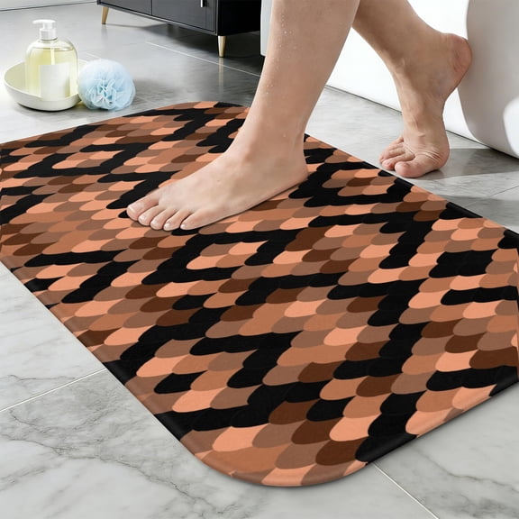 Ultra Soft Absorbent Bath Mat 20x31.5 Inch Fluid Smoke Aurora Art Style, Leopard Animal Print