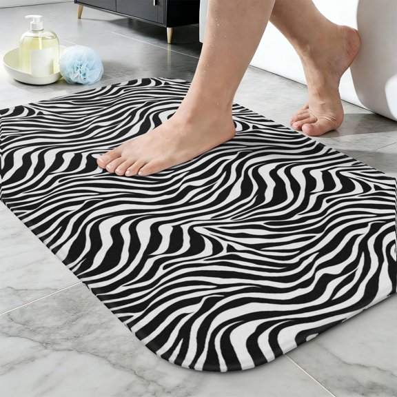Ultra Soft Absorbent Bath Mat 20x31.5 Inch Fluid Smoke Aurora Art Style, Leopard Animal Print