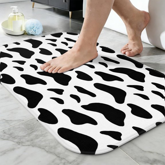 Ultra Soft Absorbent Bath Mat 20x31.5 Inch Fluid Smoke Aurora Art Style, Leopard Animal Print