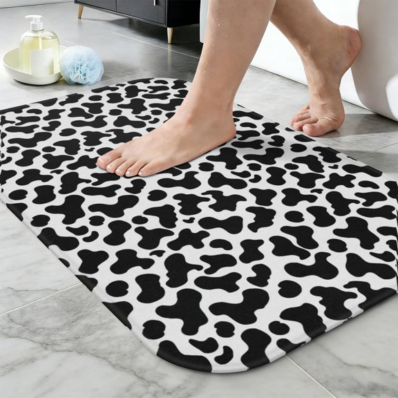 Ultra Soft Absorbent Bath Mat 20x31.5 Inch Fluid Smoke Aurora Art Style, Leopard Animal Print