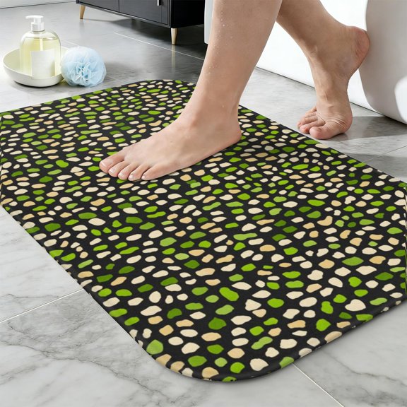 Ultra Soft Absorbent Bath Mat 20x31.5 Inch Fluid Smoke Aurora Art Style, Leopard Animal Print