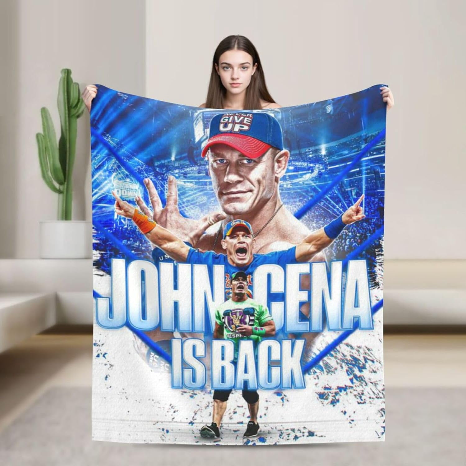 Ultra-Soft Anti-Pilling Lightweight Warm Blanket John Cena Blanket Cozy Blankets Decor for Couch Bed Sofa Bedroom Home 50x40 in