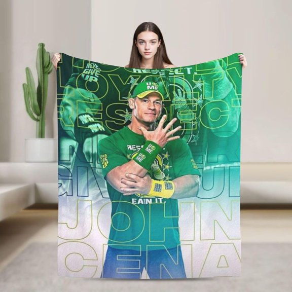Ultra-Soft Anti-Pilling Lightweight Warm Blanket John Cena Blanket Cozy Blankets Decor for Couch Bed Sofa Bedroom Home 80x60 in