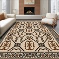 thumbnail image 1 of Ultra Soft Area Rug, Antique Tapestry Design Featuring Gothic Quatrefoil Motifs, Non Slip, Stain Resistant, Washable Area Rugs for Living Room, Bedroom(Beige, 2X3), 1 of 8