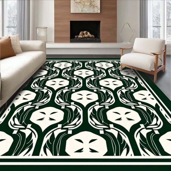 ODIKA 2x3 Machine Washable Non-Slip Area Rug, Modern Art Fan with Interlocking Arches Ultra Soft Rug, None, 547311
