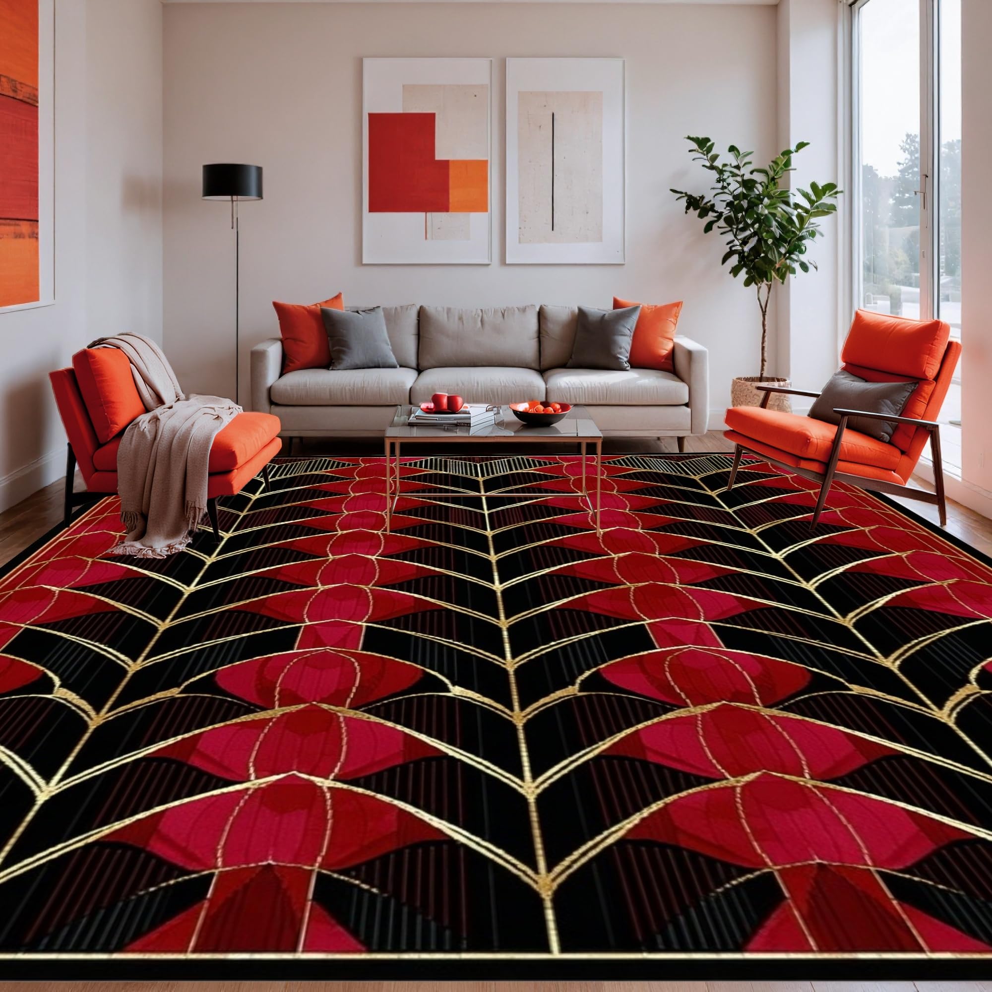 Interlocking Two Rugs Ultra Soft Area Rug 2x3, Non Slip, Stain Resistant, Washable Area Rugs ...