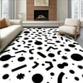 thumbnail image 1 of Ultra Soft Area Rug, Modern Black and White Spotted Abstract Area with Irregular Polka Dot Motif, Non Slip, Stain Resistant, Washable Area Rugs for Living Room, Bedroom(Black, 2X3), 1 of 8