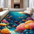 thumbnail image 1 of Ultra Soft Area Rug, Tropical Beach Coral Reef Design, Non Slip, Stain Resistant, Washable Area Rugs for Living Room, Bedroom(Blue, 2X3), 1 of 8