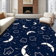 thumbnail image 1 of ODIKA 2x3 Machine Washable Non-Slip Area Rug, Sleepy Kitty Constellation with Dreaming Cat Motifs Ultra Soft Rug, None, 515377, 1 of 7