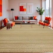 Ultra Soft Area Rug 3x5, Non Slip, Stain Resistant, Washable Area Rugs for Living Room, Bedroom, Natural Cork Toned Area Rug – Earthy Neutral Hue Woven Surface Carpet (Beige, 3x5)