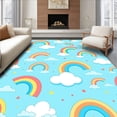 thumbnail image 1 of ODIKA 3x5 Machine Washable Non-Slip Area Rug, Whimsical Cloudburst with Playful Arched Motifs Ultra Soft Rug, None, 645351, 1 of 7