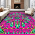 thumbnail image 1 of ODIKA 4x6 Machine Washable Non-Slip Area Rug, Ethnic Blossom Half Moon Featuring Intricate Floral Motifs Ultra Soft Rug, None, 524265, 1 of 7