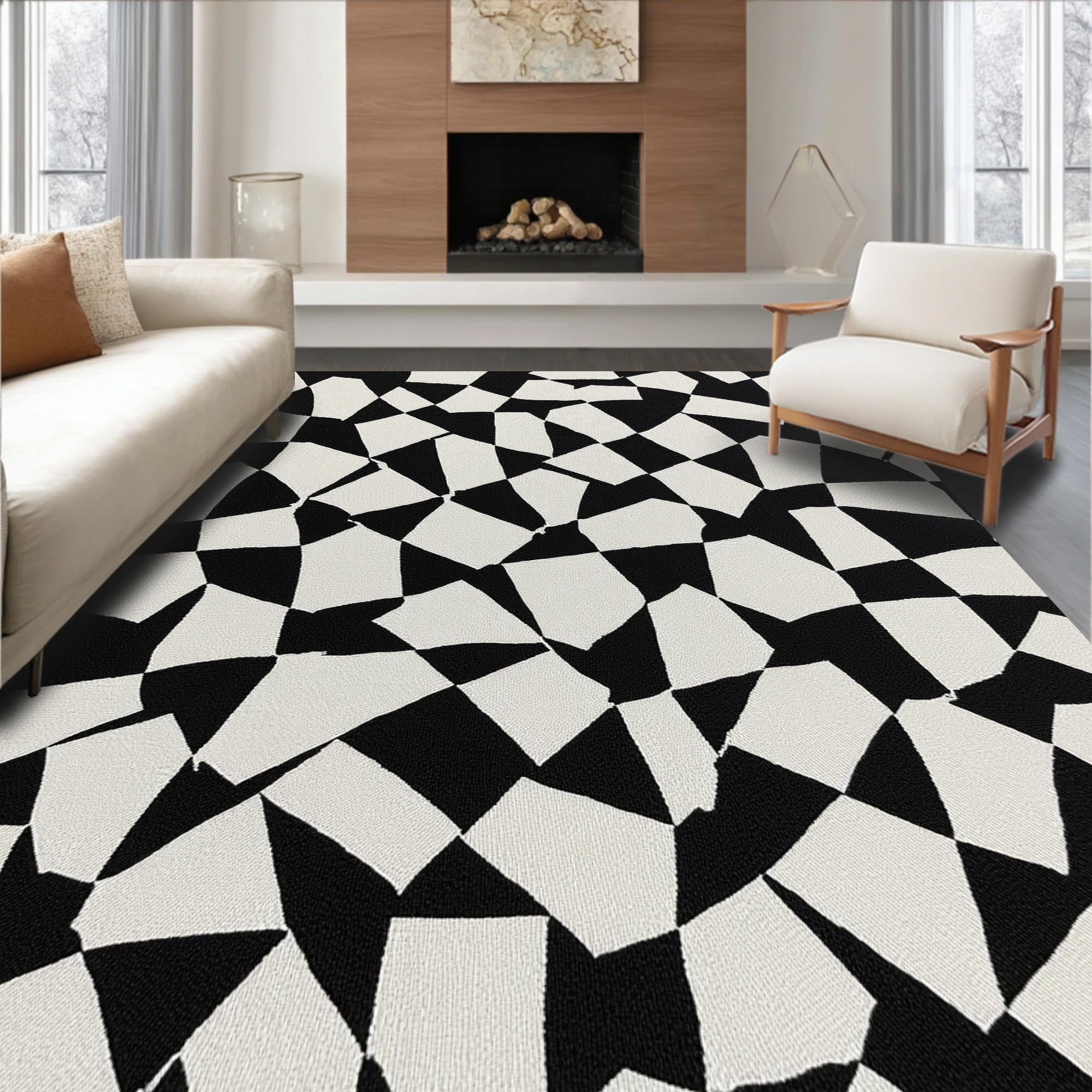 Ultra Soft Area Rug 4x6, Non Slip, Stain Resistant, Washable Area Rugs ...