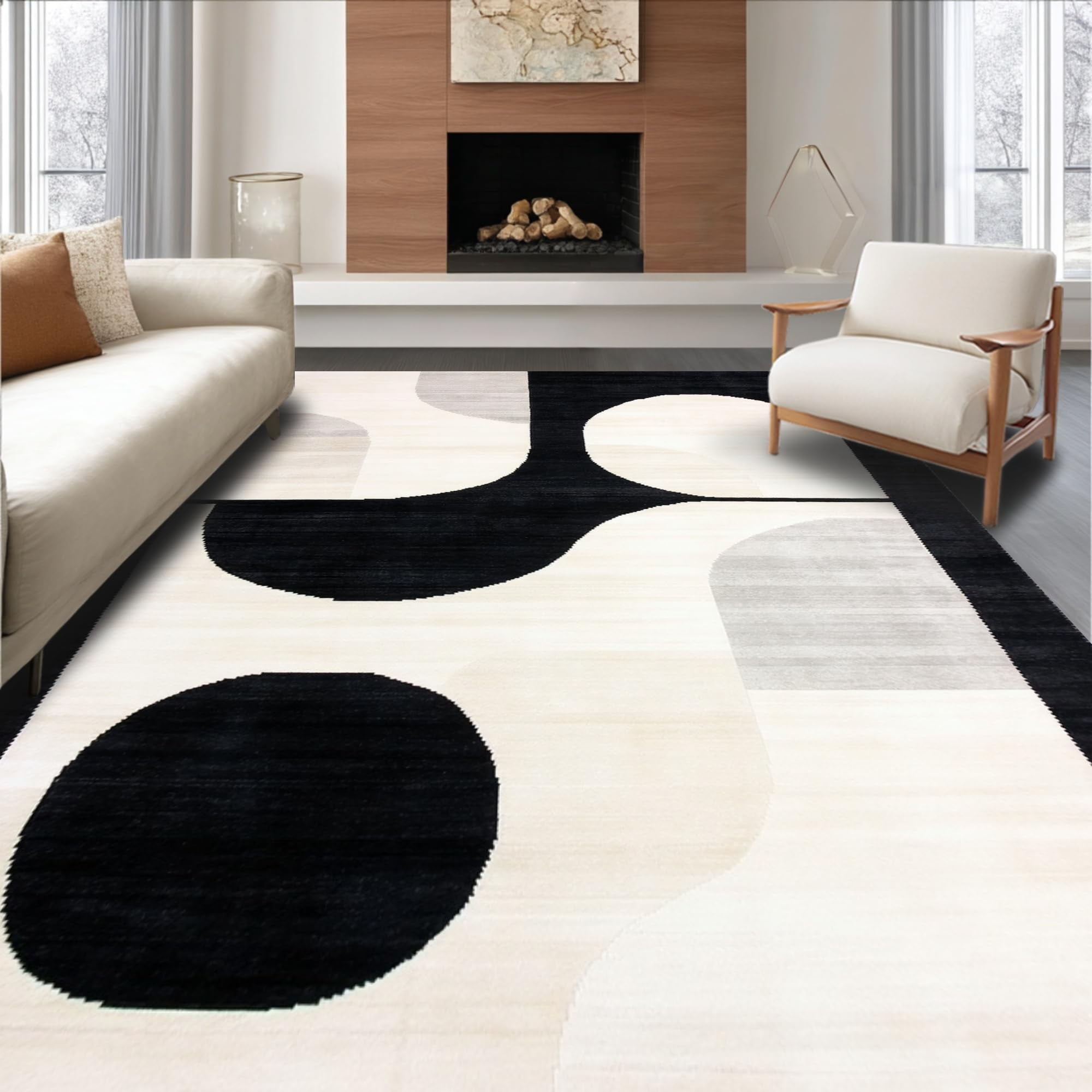 Ultra Soft Area Rug 4x6, Non Slip, Stain Resistant, Washable Area Rugs ...