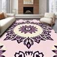 thumbnail image 1 of ODIKA 4x6 Machine Washable Non-Slip Area Rug, Vintage Medallion Showcasing Ornate Six Point Floral Clusters Ultra Soft Rug, None, 566765, 1 of 7