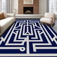 thumbnail image 1 of ODIKA 5x7 Machine Washable Non-Slip Area Rug, Modern Interlocking Maze Motif Featuring Abstract Symmetry Ultra Soft Rug, None, 569789, 1 of 7