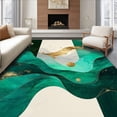 thumbnail image 1 of Ultra Soft Area Rug, Abstract Emerald Gold Beige Accent, Non Slip, Stain Resistant, Washable Area Rugs for Living Room, Bedroom(Green, 5X7), 1 of 8