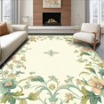 thumbnail image 1 of Ultra Soft Area Rug, Elegant Floral Medallion Tapestry With Ornate Border Design, Non Slip, Stain Resistant, Washable Area Rugs for Living Room, Bedroom(Ivory, 5X7), 1 of 8