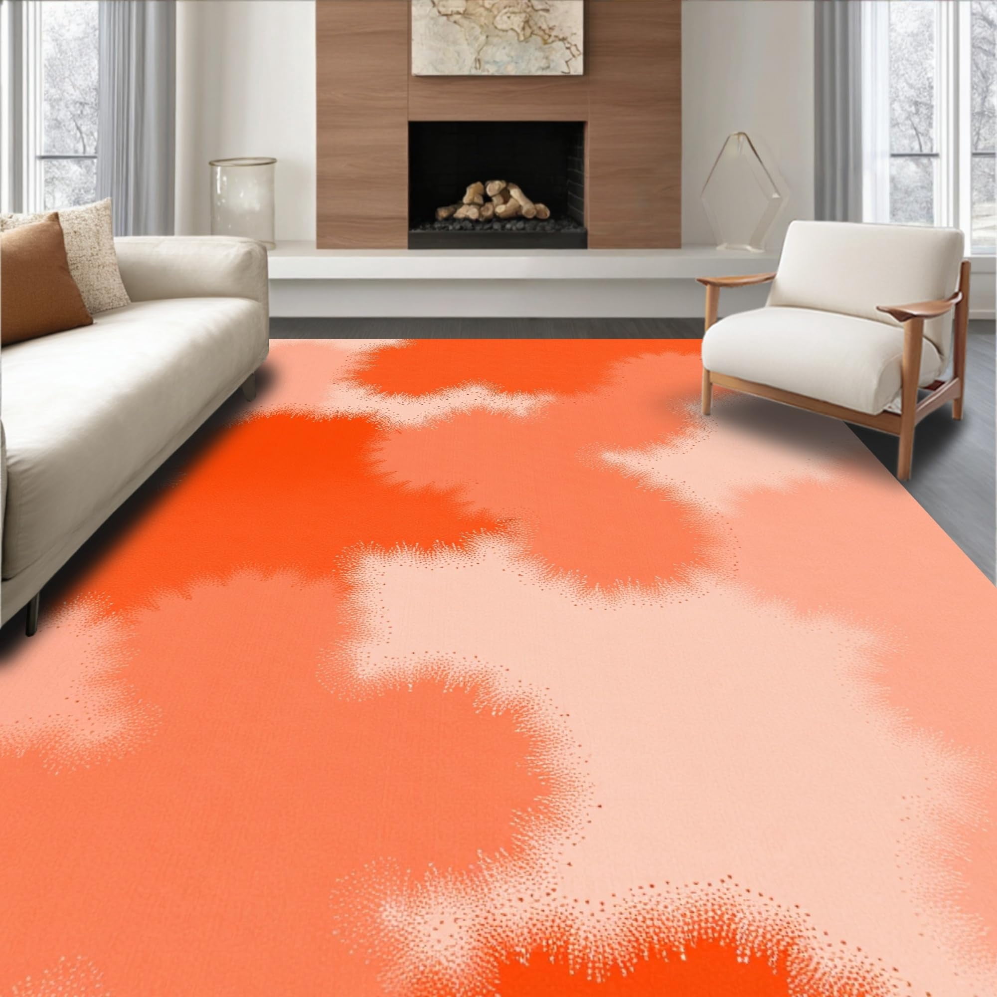 Ultra Soft Area Rug 5x7, Watercolor Splash Abstract Painterly ...
