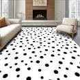 thumbnail image 1 of Ultra Soft Area Rug, Minimalist Black Polka Dot with Scattered Spots on White Ground, Non Slip, Stain Resistant, Washable Area Rugs for Living Room, Bedroom(Black, 6), 1 of 8