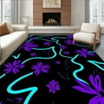 thumbnail image 1 of Ultra Soft Area Rug, Modern Floral Snake, Non Slip, Stain Resistant, Washable Area Rugs for Living Room, Bedroom(Black, 6), 1 of 8
