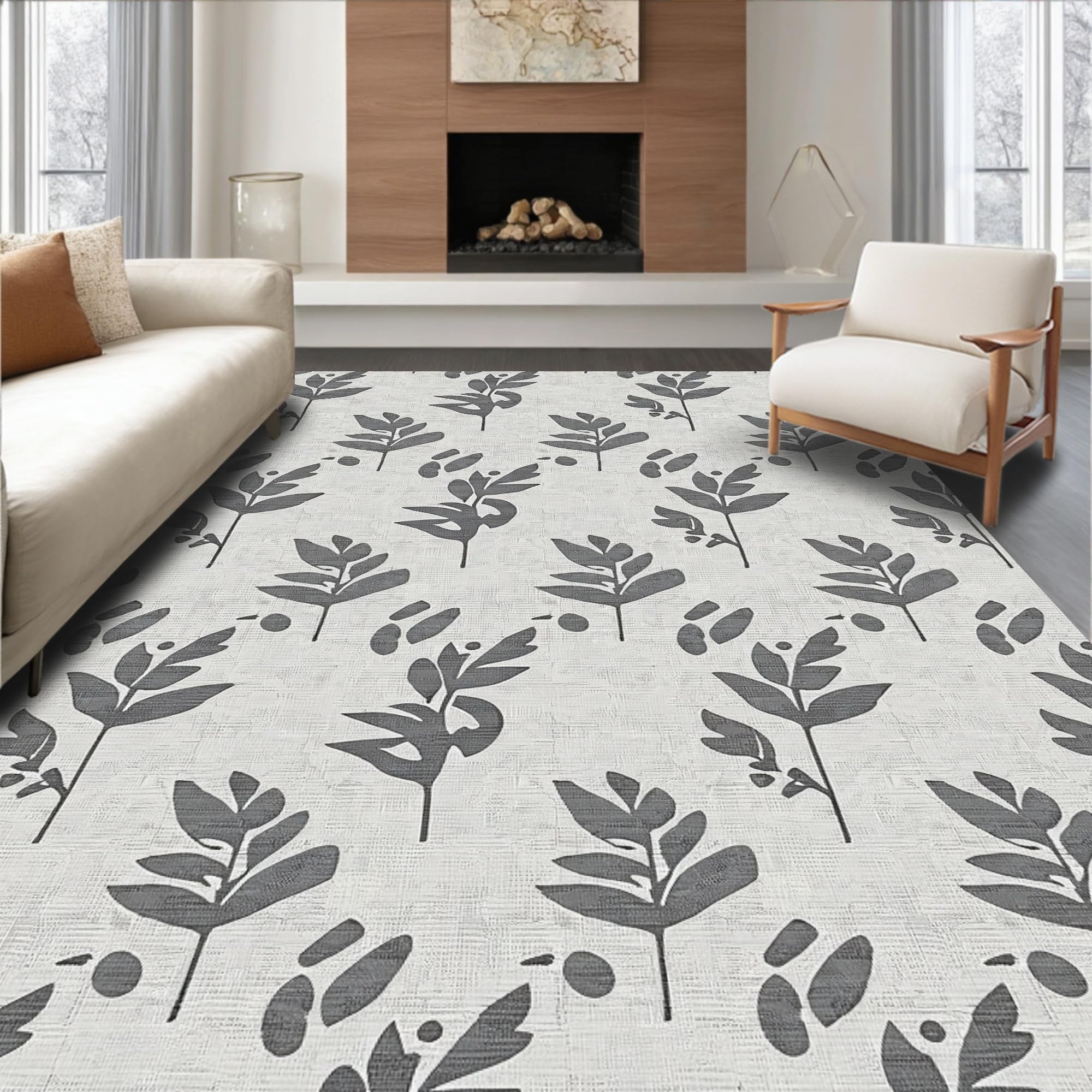 Ultra Soft Area Rug 6x6, Non Slip, Stain Resistant, Washable Area Rugs ...