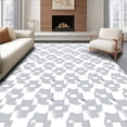 thumbnail image 1 of ODIKA 6x9 Machine Washable Non-Slip Area Rug, Modern Checkered Grid with Overlapping Minimalist Stripes Ultra Soft Rug, None, 563721, 1 of 7
