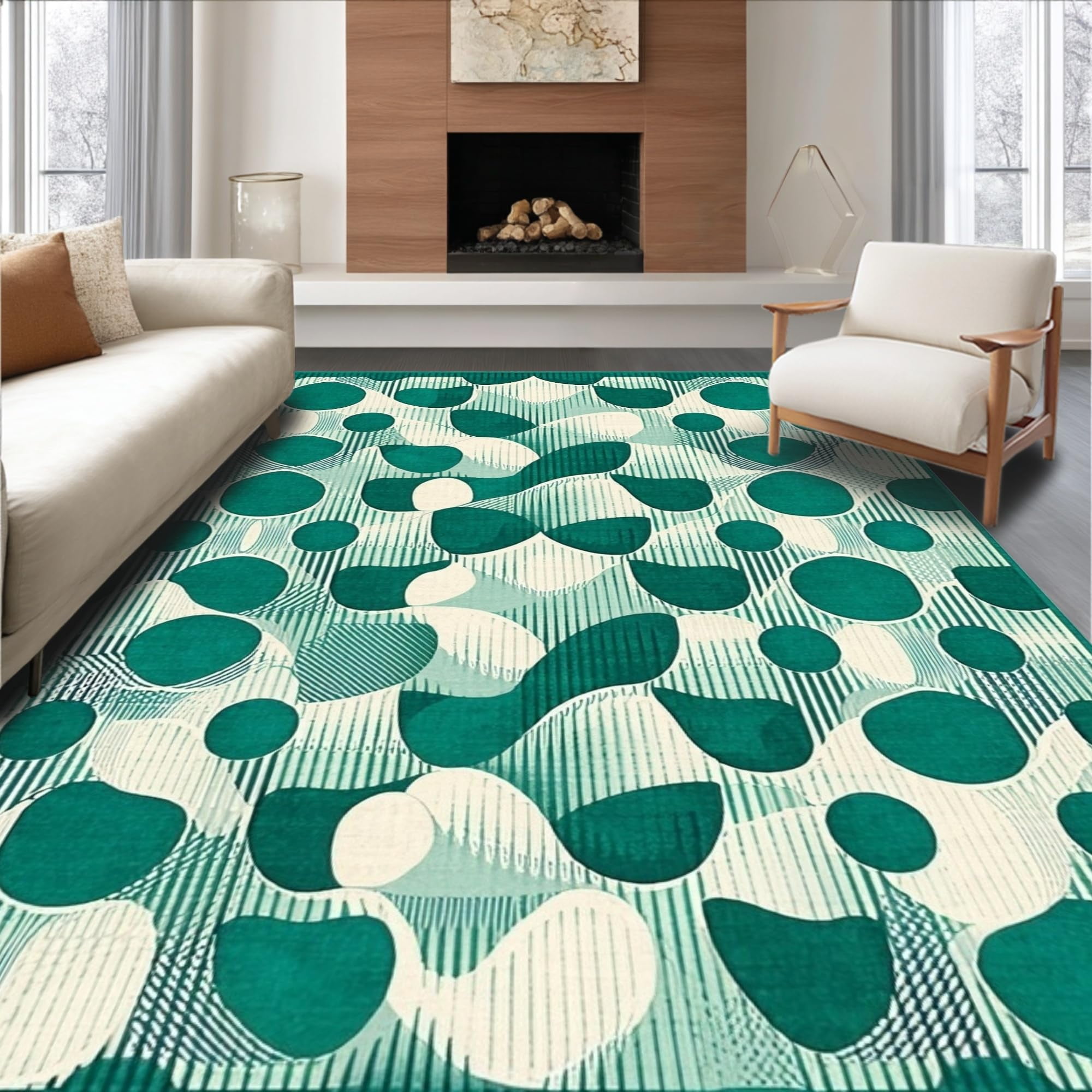 Ultra Soft Area Rug 6x9, Non Slip, Stain Resistant, Washable Area Rugs ...