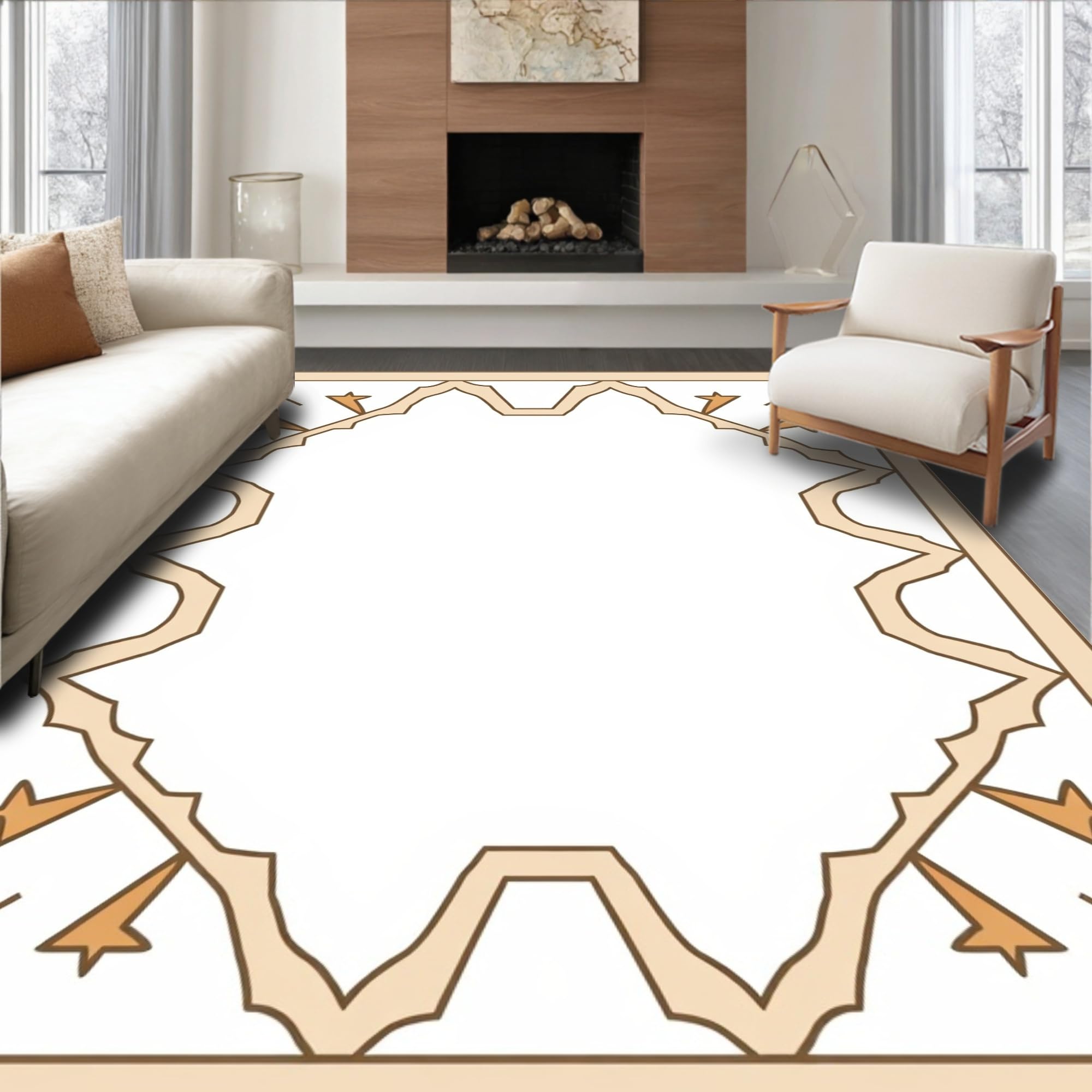 Ultra Soft Area Rug, Modern Boho Interlocking Arrow Motif With ...