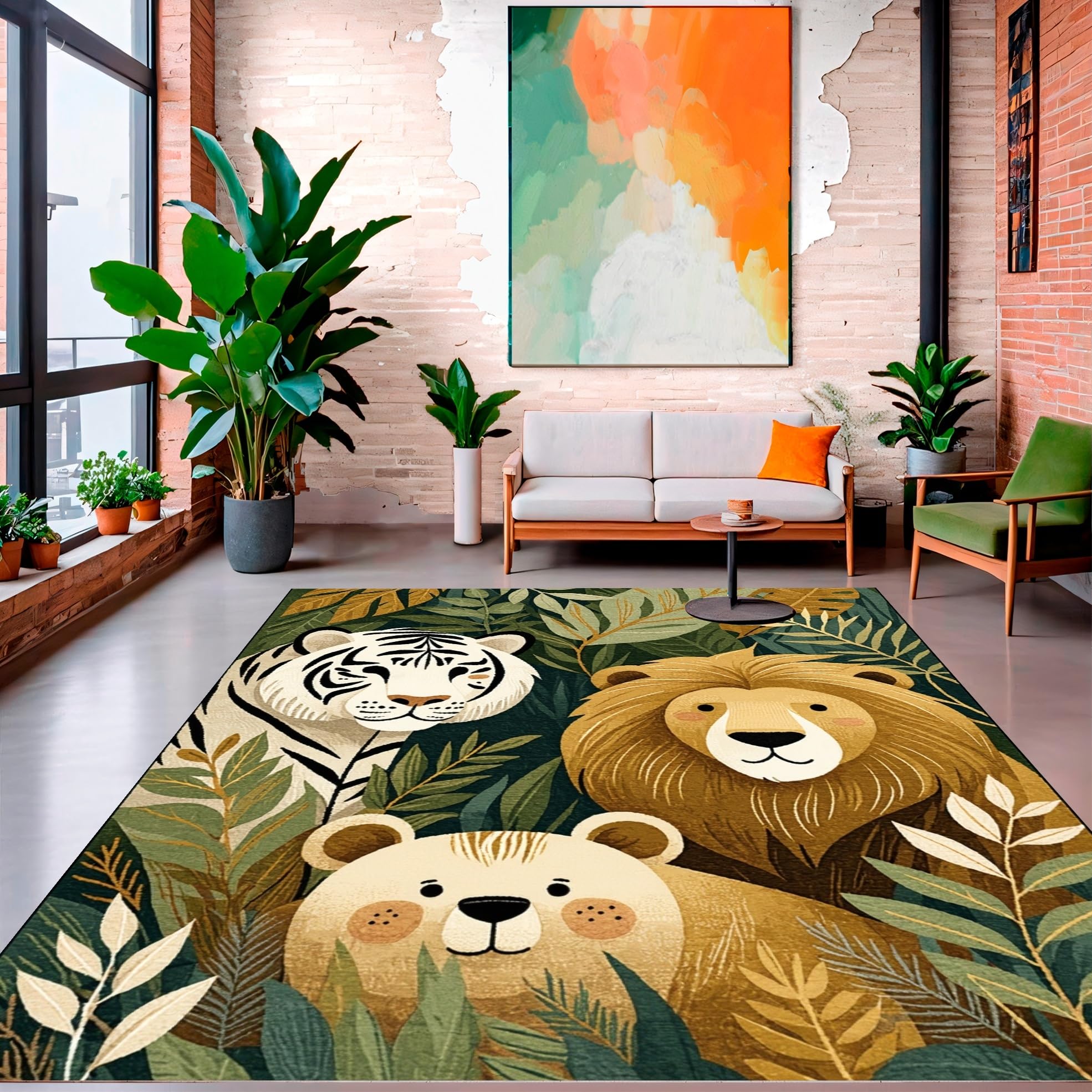 Playful Rug Ultra Soft Area Rug 6x9, Non Slip, Stain Resistant, Washable Area Rugs ...