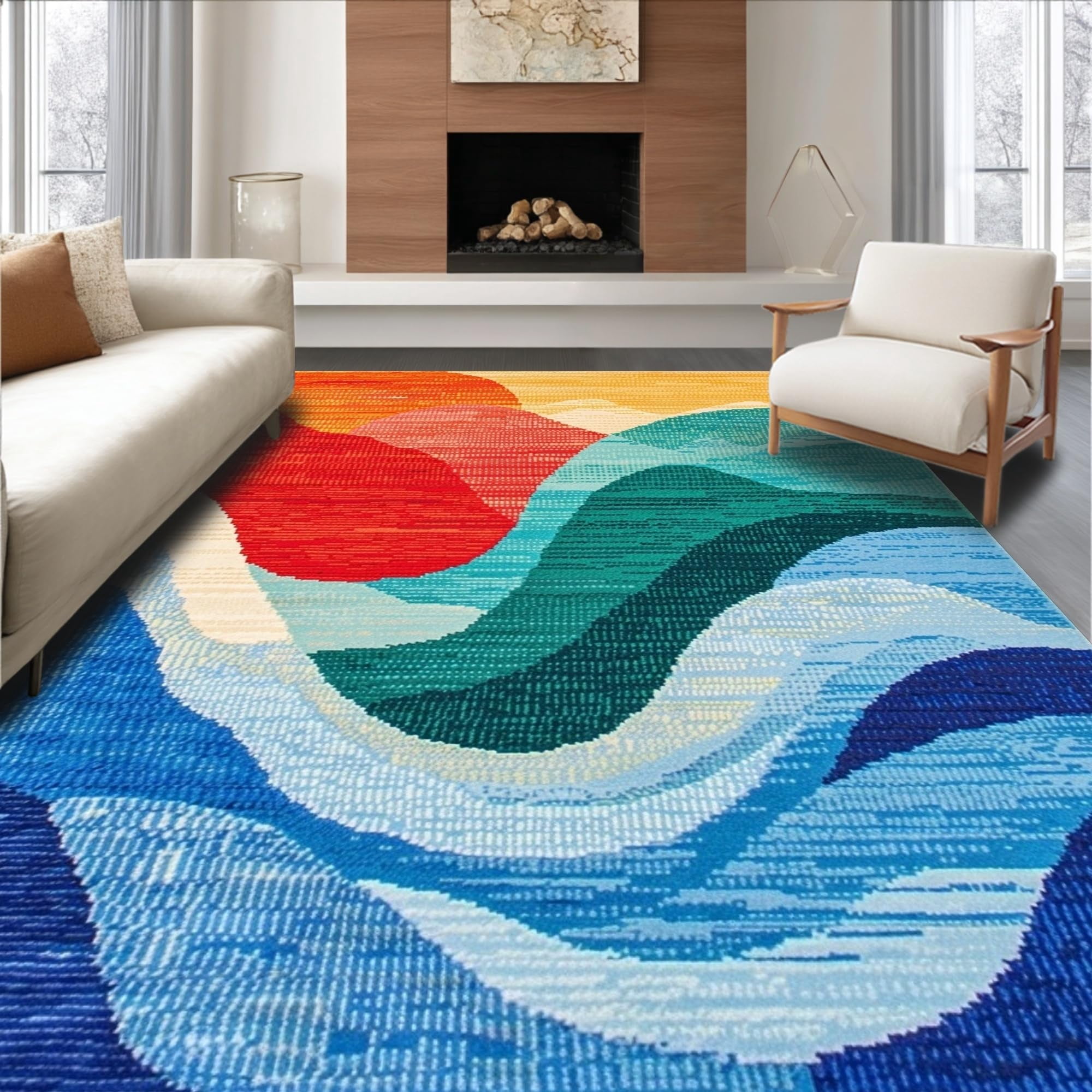 Ultra Soft Area Rug 6x9, Non Slip, Stain Resistant, Washable Area Rugs ...