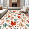 thumbnail image 1 of ODIKA 8x10 Machine Washable Non-Slip Area Rug, Abstract Autumn Leaf Cascade with Swirling Botanical Motifs Ultra Soft Rug, None, 512872, 1 of 7