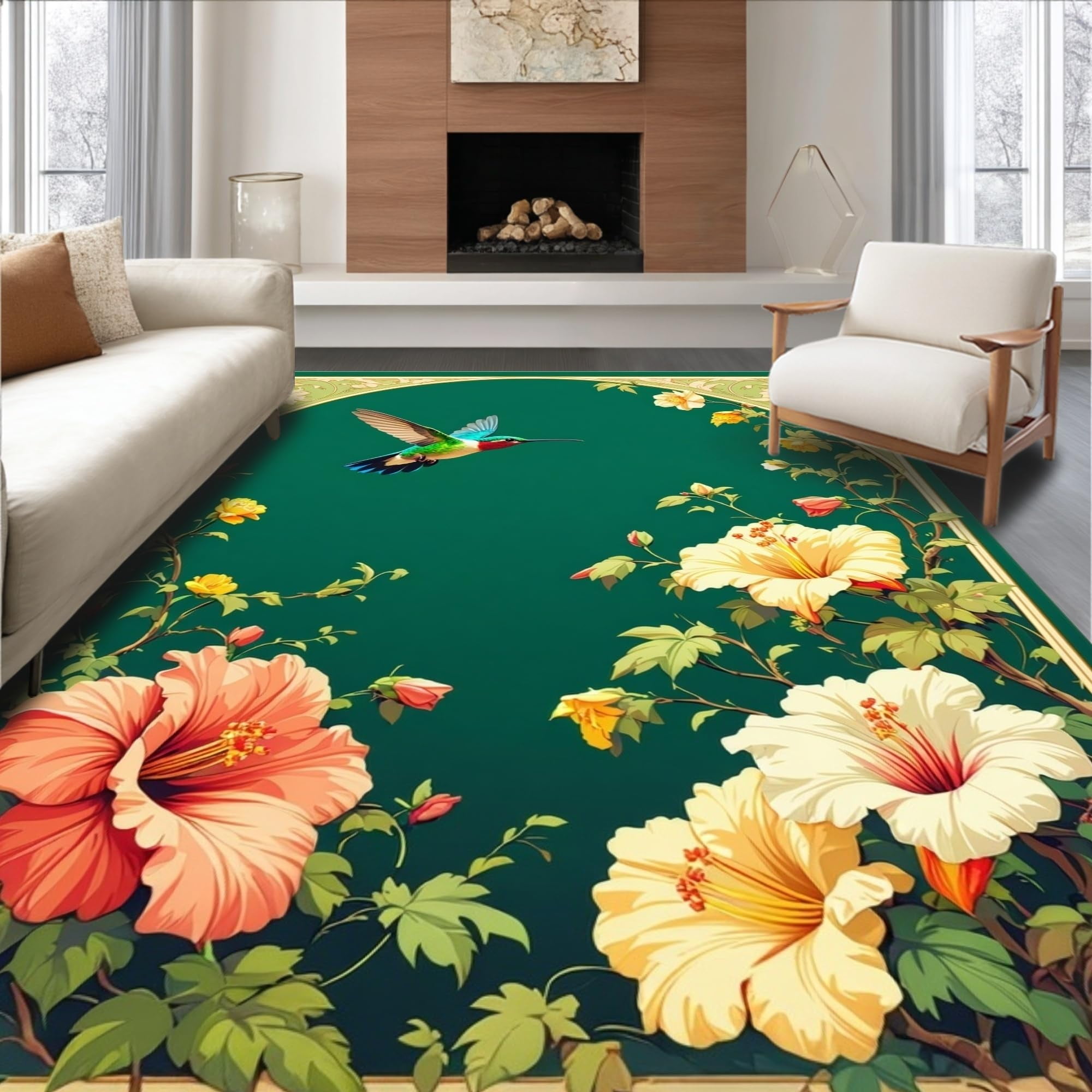 Ultra Soft Area Rug 8x10, Non Slip, Stain Resistant, Washable Area Rugs ...