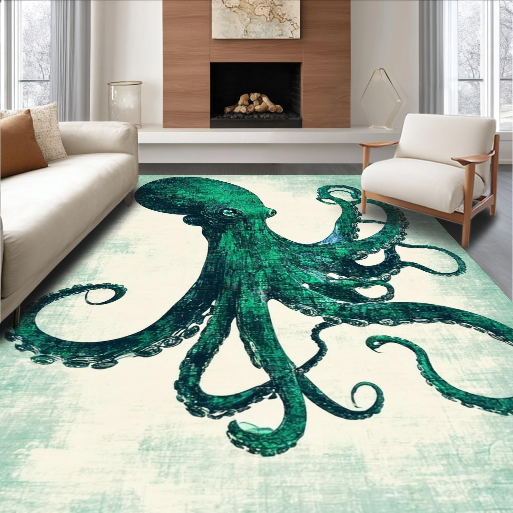 Aquatic Rug Ultra Soft Area Rug 8x10, Non Slip, Stain Resistant, Washable Area Rugs ...