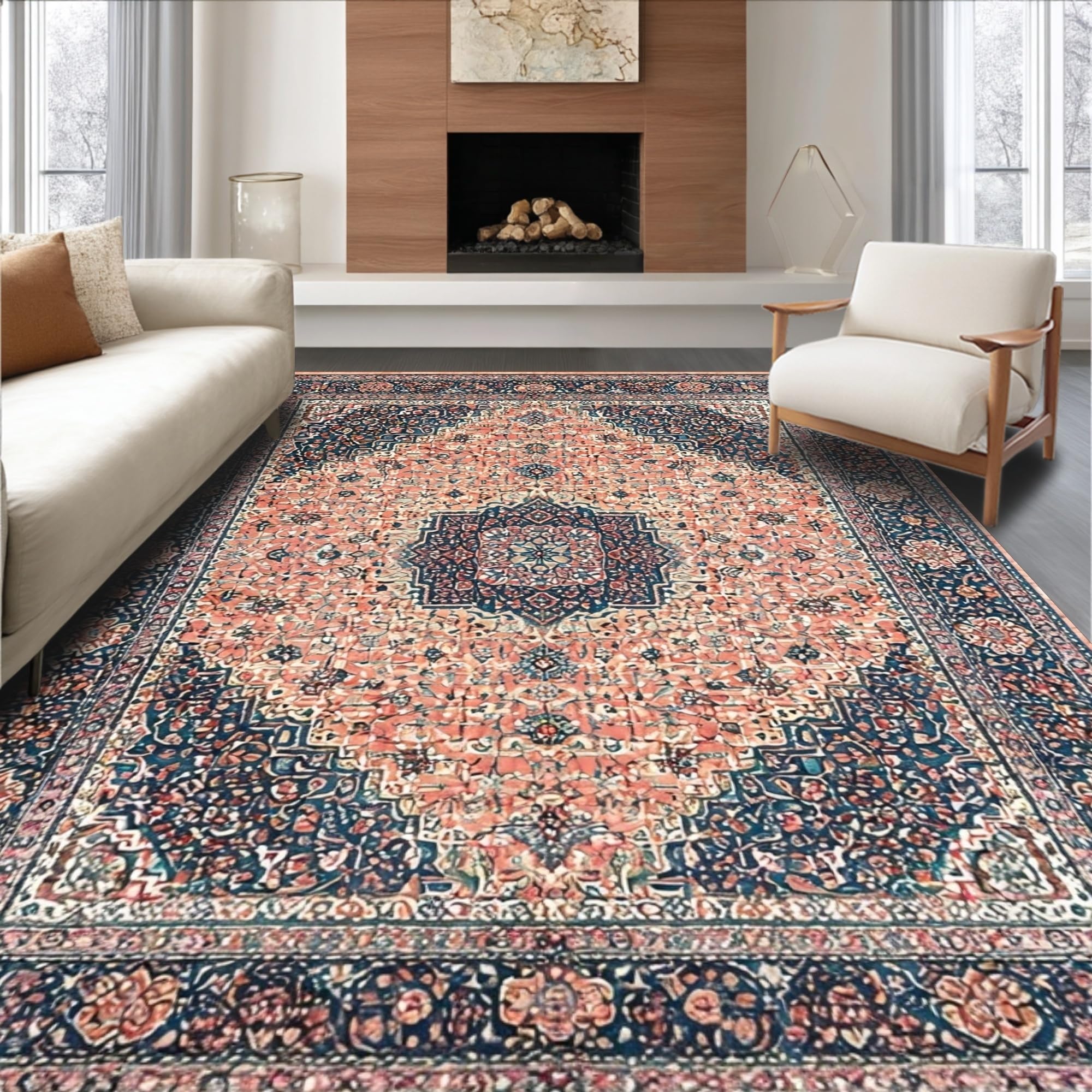 Ultra Soft Area Rug 8x10, Non Slip, Stain Resistant, Washable Area Rugs ...