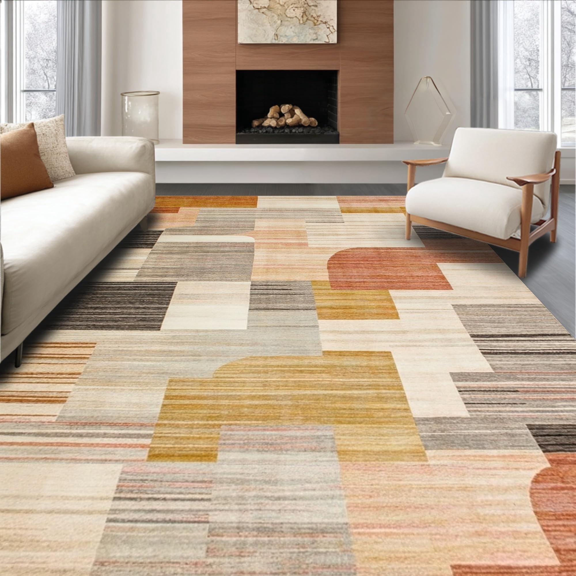 Ultra Soft Area Rug 8x10, Non Slip, Stain Resistant, Washable Area Rugs ...