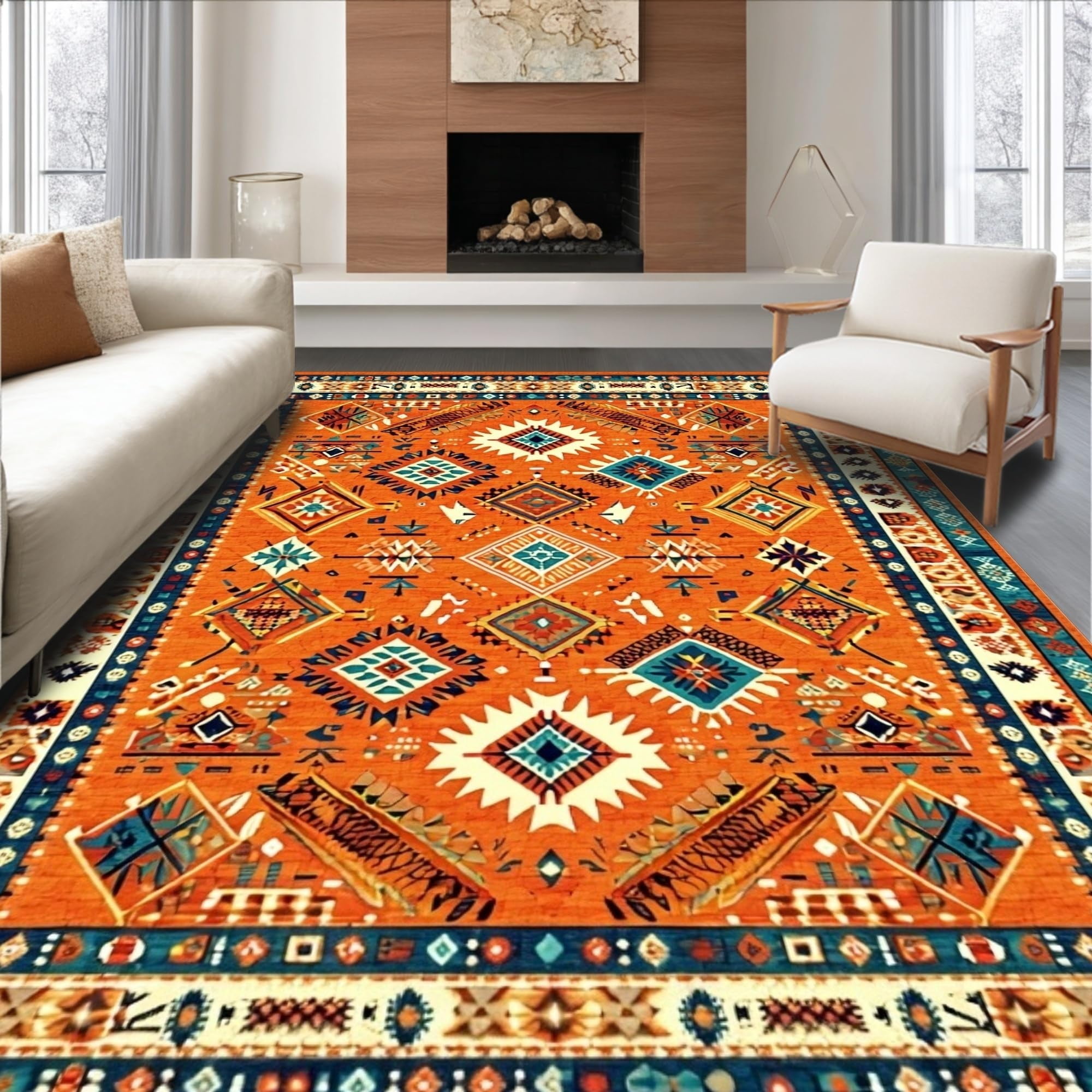 Ultra Soft Area Rug 8x10, Non Slip, Stain Resistant, Washable Area Rugs ...