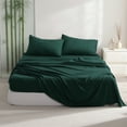 thumbnail image 1 of Ultra Soft Bamboo Sheet Set of 4, Durable and Cooling Bamboo Fiber Bed Sheet Set, Queen, 1 Flat Sheet +1 Fitted Sheet +2 Pillowcases, Emerald Green, 1 of 10