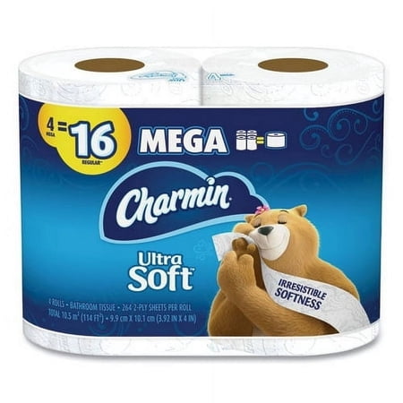 Ultra Soft Bathroom Tissue, Septic Safe, 2-Ply, White, 4 x 3.92, 244 Sheets/Roll, 4 Rolls/Pack | Bundle of 5 Packs