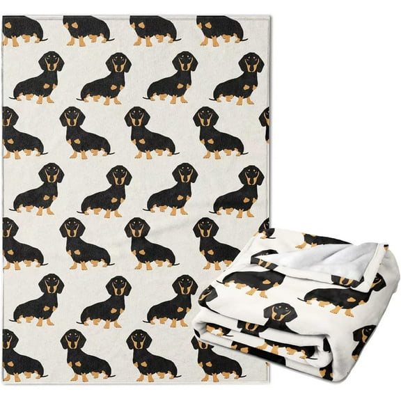 Ultra Soft Blanket Dachshund Weiner Dog Pet Dogs Throws Blanket Plush Fuzzy Lightweight Couch Sofa Bed Warm Cozy Flannel Blanket for Kids and Adults Gift 60 X 50