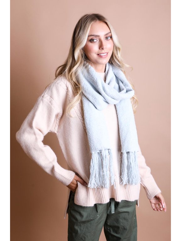 Ultra-Soft Boucle Tassel Scarf