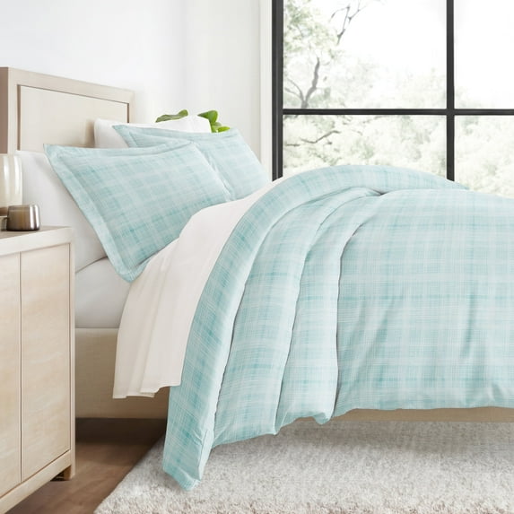 Duvet Cover Set - Ultra Soft & Breathable - Aqua Thatch for Twin Size Bedding by Comfort Canopy
