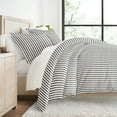 thumbnail image 1 of Duvet Cover Set - Ultra Soft & Breathable - Gray Rugged Striped for Twin Size Bedding by Comfort Canopy, 1 of 13