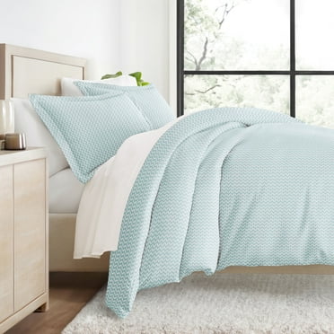 Duvet Cover Set - Ultra Soft & Breathable - Light Blue Chevron for Twin Size Bedding by Comfort Canopy